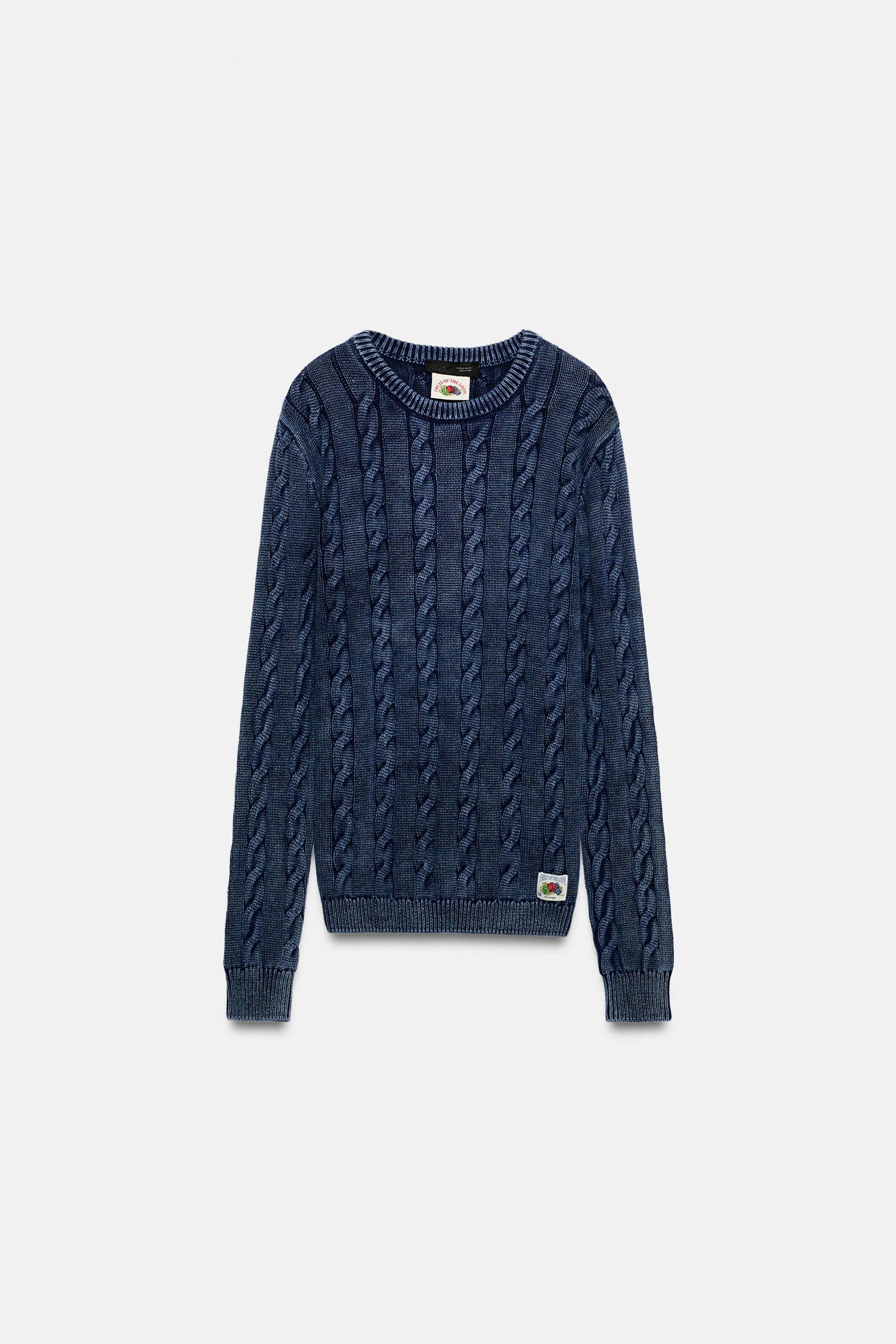 PULL OVERSIZE EN MAILLE TORSADÉE FRUIT OF THE LOOM™